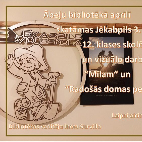 Ābeļu bibliotēkā aprīlī aicina uz radošo darbu izstādēm