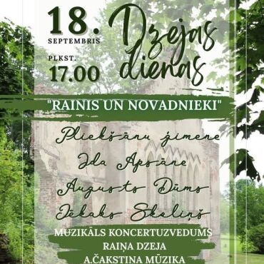 18.septembrī plkst. 17.00 Asares muižas klētī muzikāls koncertuzvedums 