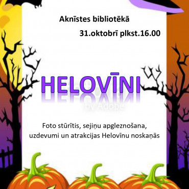 Helovīnu noskaņas Aknīstes bibliotēkā
