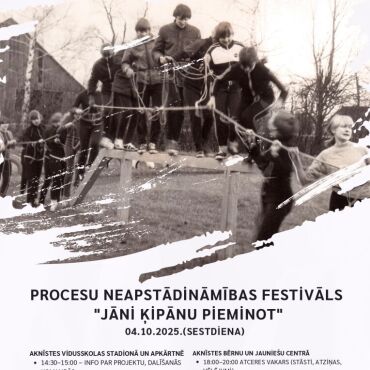 Aknīstes bibliotēka 4.oktobrī aicina uz procesu neapstādināmības festivālu 