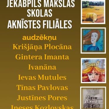 Līdz 15.septembrim Aknīstes bibliotēka aicina uz Jēkabpils mākslas skolas Aknīstes filiāles audzēkņu diplomdarbu izstādi