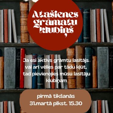Atašienes bibliotēka dibina Lasītāju klubiņu