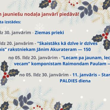 Bērnu un jauniešu nodaļa janvārī piedāvā!