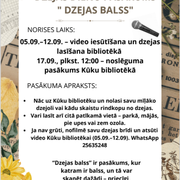 Kūku bibliotēkā Dzejas dienu pasākums 