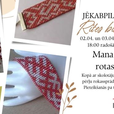 Rites bibliotēkā 2. un 3.aprīlī plkst. 18.00 radošā nodarbība 