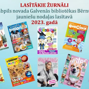 Lasītākie žurnāli un spēļu Top 10 Bērnu un jauniešu nodaļas lasītavā 