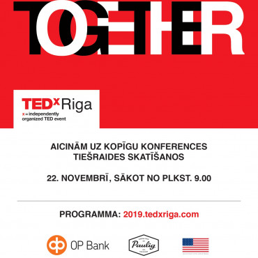 Jēkabpils Galvenajā bibliotēkā notiks ideju foruma TEDxRiga 2019 tiešraide no Latvijas Nacionālās bibliotēkas