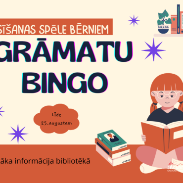 No 2.jūnija Aknīstes bibliotēkā Vasaras lasīšanas aktivitāte LASĪŠANAS BINGO