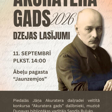 Jāņa Akuratera daiļradei veltīti lasījumi