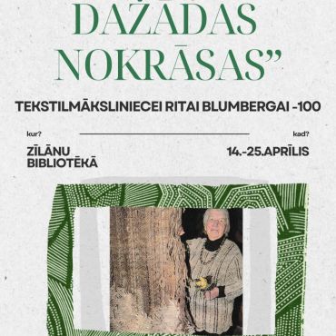 Zīlānu bibliotēkā no 14.-25.aprīlim izstāde 