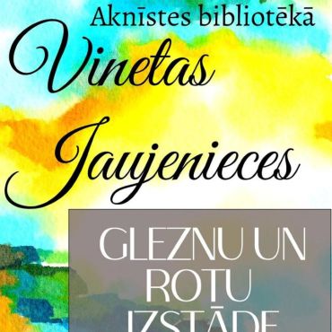 Aknīstes bibliotēka aicina uz Vinetas Jaujenieces gleznu un rotu izstādi