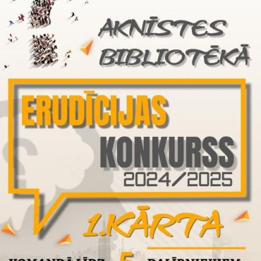 Aknīstes bibliotēkā 13.decembrī pl.18.00 Erudīcijas konkurss