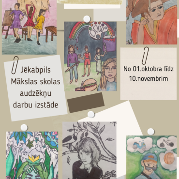 Mežāres bibliotēkā līdz 10.novembrim Jēkabpils mākslas skolas audzēkņu darbu izstāde