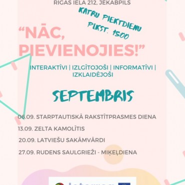 Atvērtās nodarbības SEPTEMBRĪ
