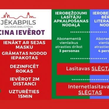 BIBLIOTĒKAS LIETOŠANAS NOTEIKUMI ĀRKĀRTAS SITUĀCIJAS PERIODAM