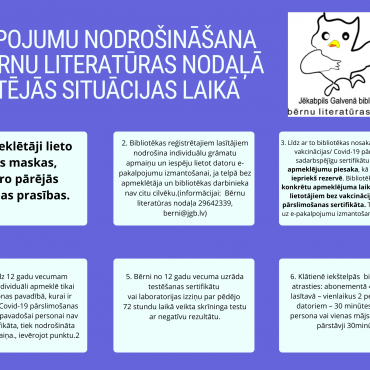 PAKALPOJUMU NODROŠINĀŠANA JGB BĒRNU LITERATŪRAS NODAĻĀ  ĀRKĀRTĒJĀS SITUĀCIJAS LAIKĀ
