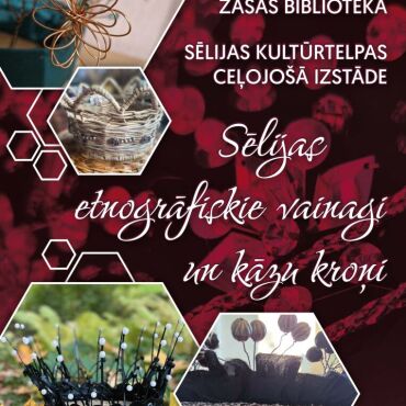 Jūlijā Zasas bibliotēkā skatāmi Sēlijas etnogrāfiskie vainagi un Sēlijas kāzu kroņi