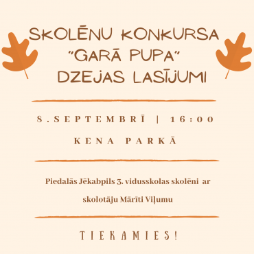 Dzejas konkursa "Garā pupa" dalībnieku dzejas lasījumi