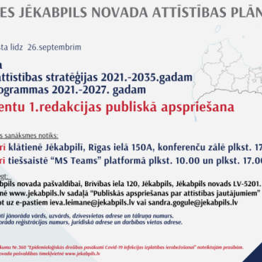 Jēkabpils novada Attīstības stratēģijas publiska apspriešana