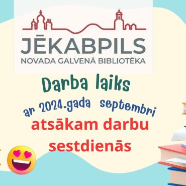 SVARĪGI! Ar septembri atsākam darbu sestdienās!