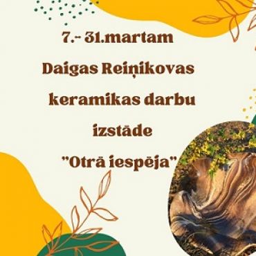 Salas bibliotēkā no 7.marta skatāma Daigas Reiņikovas keramikas darbu izstāde