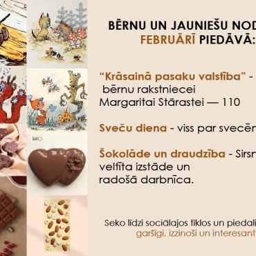 Bērnu un jaunie&scaron;u nodaļa februārī piedāvā 