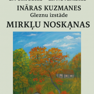 Arī Kūku bibliotēkā no 29.oktobra līdz 21.novembrim Ināras Kuzmanes gleznu izstāde 