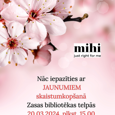 Zasas bibliotēka 20.martā aicina uz pavasarīgu tikšanos