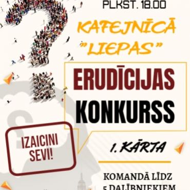 1.decembrī Aknīstes bibliotēka aicina uz Erudīcijas konkursu komandām