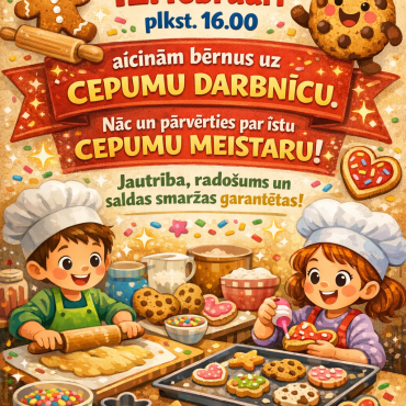 Varie&scaron;u bibliotēka 12.februārī plkst. 16.00 aicina uz Cepumu darbnīcu 