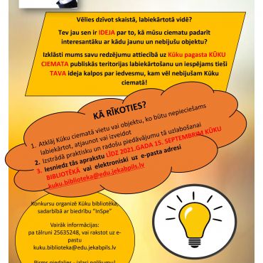 Kūku bibliotēka organizē ideju konkursu "Es savam ciematam..."