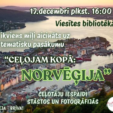17.decembrī plkst. 16.00 tiekamies Viesītes bibliotēkā, lai 
