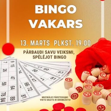 13.martā plkst. 19.00 Kūku bibliotēkā Bingo vakars