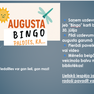 Kūku bibliotēka aicina uz Bingo augustā
