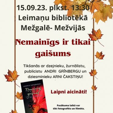 Leimaņu bibliotēka aicina uz Dzejas dienu pasākumu Mežgalē