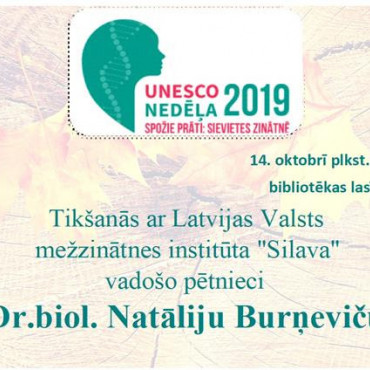 UNESCO nedēļa 2019 Spožie prāti: sievietes zinātnē