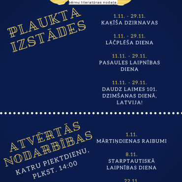 Pasākumi un izstādes novembrī!