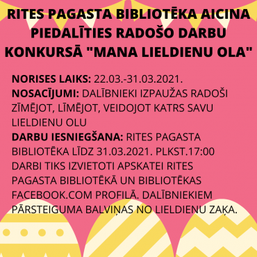 Rites pagasta bibliotēka rīko Lieldienu konkursu