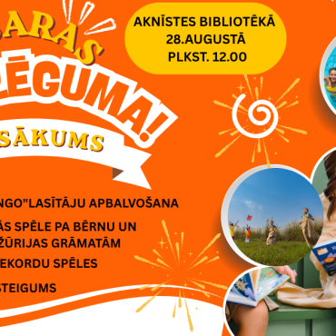 28.augustā plkst. 12.00 Aknīstes bibliotēkā Vasaras BINGO noslēgums