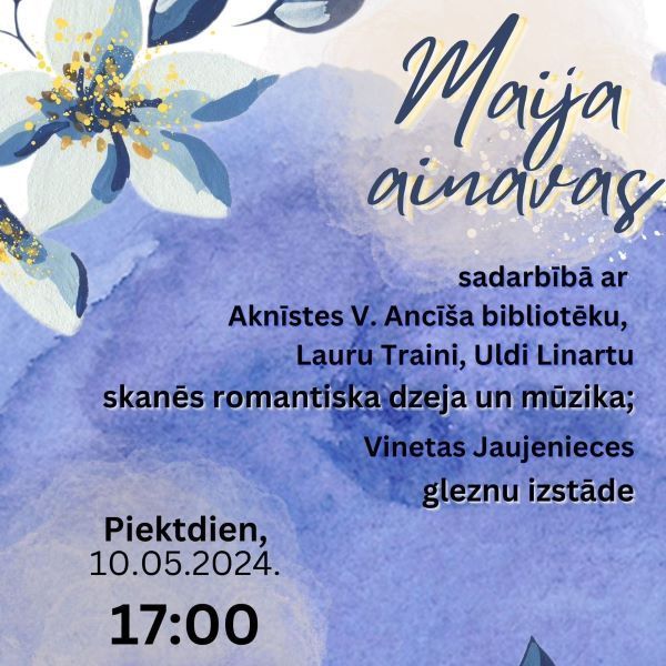 10. maijā Ancenes ābeļdārzā Aknīstes bibliotēkas dzejas pasākums 