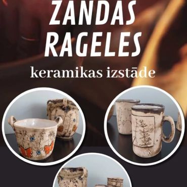 Februārī Aknīstes bibliotēkā Zandas Rageles keramikas izstāde