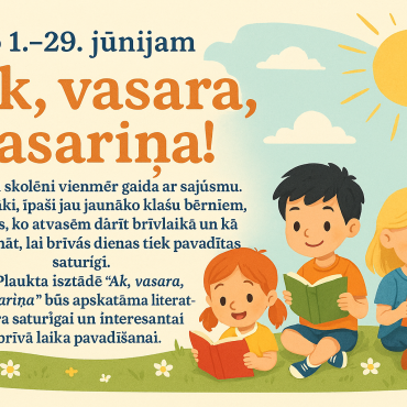 Bērnu un jaunie&scaron;u nodaļa jūnijā piedāvā!