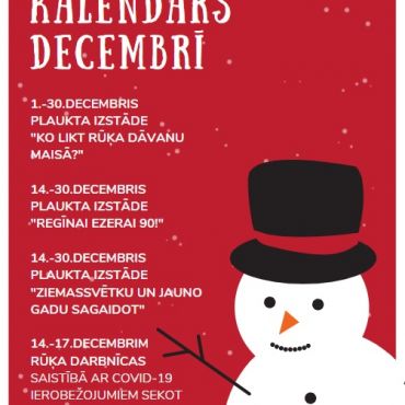 Notikumu kalendārs decembrī! 