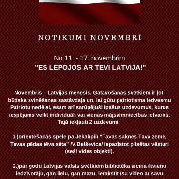 Bērnu literatūras nodaļa novembrī piedāvā