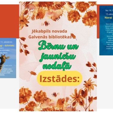 Bērnu un jaunie&scaron;u nodaļa oktobrī piedāvā!